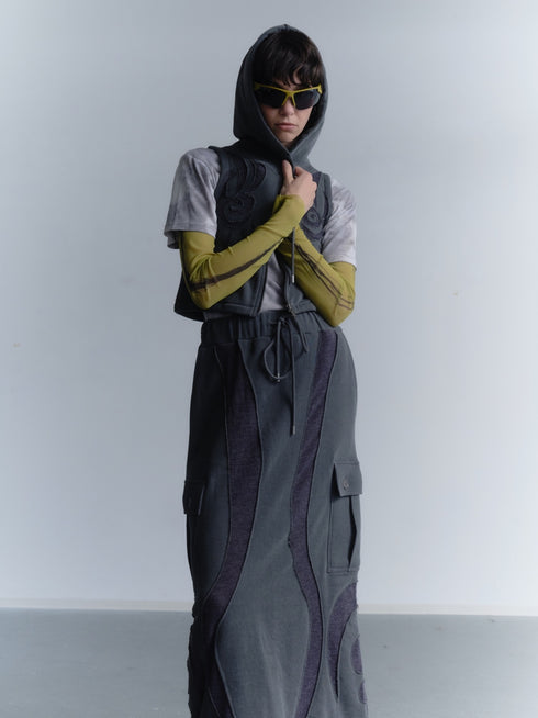 UNALOME LONG SKIRT -CHARCOAL-